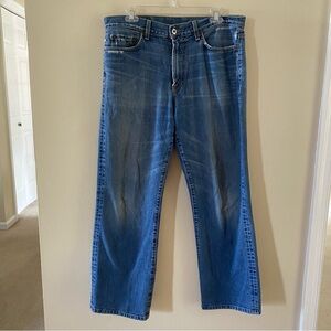 Vintage Men's Jeans LUCKY Brand Dungarees Size 34 x 30 Trucker Straight Leg USA